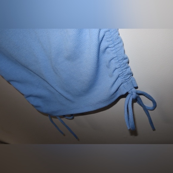 Zara Light Blue Short Sleeve Slightly Cropped Top Side Ties Size Small - Picture 5 of 6